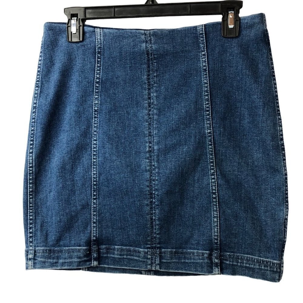 FREE PEOPLE Modern Femme Denim Mini Skirt 10 NWT